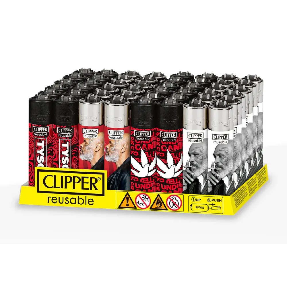 Clipper (DSPLY 48pc)(Lighter) CP11R Reusable Classic Large Mike Tyson packaging
