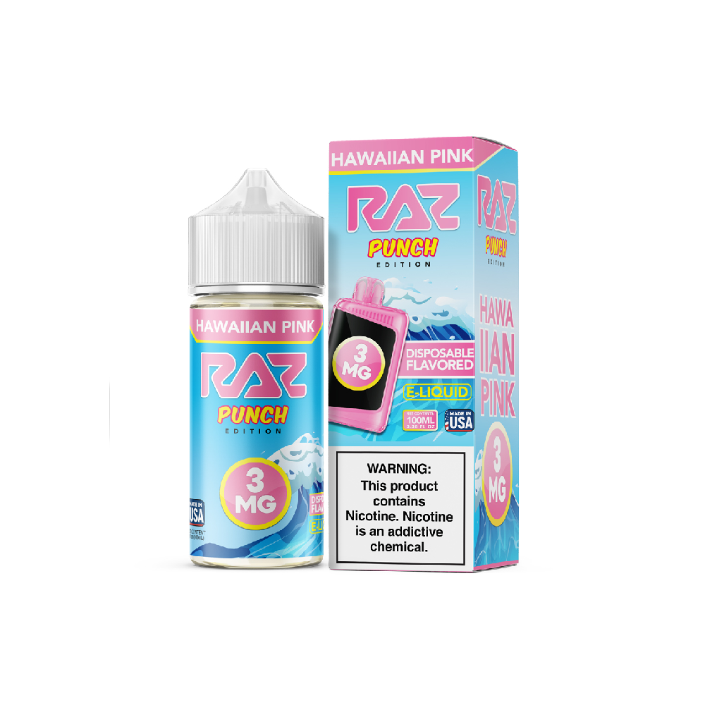 Hawaiian Pink Pod Juice x RAZ 100mL with packaging