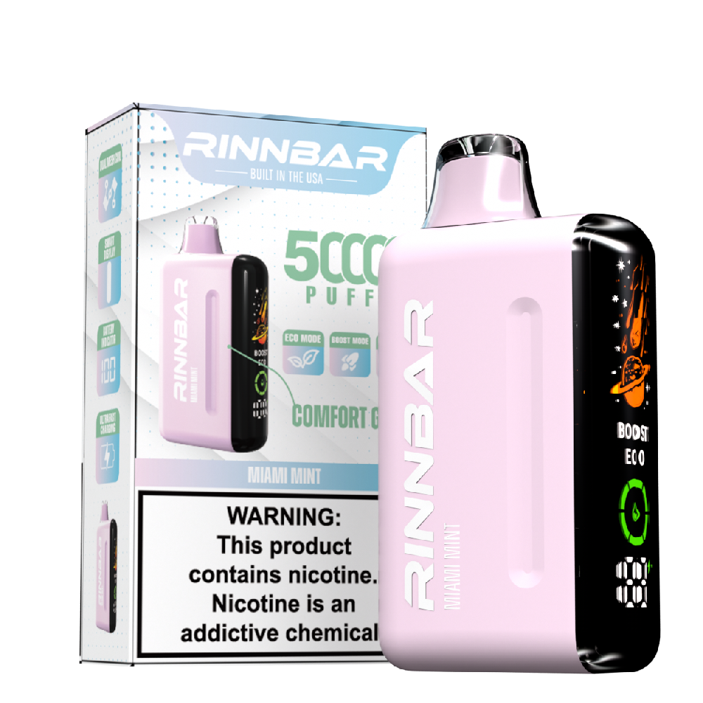 Rinn Bar 50K Disposable Miami Mint with packaging