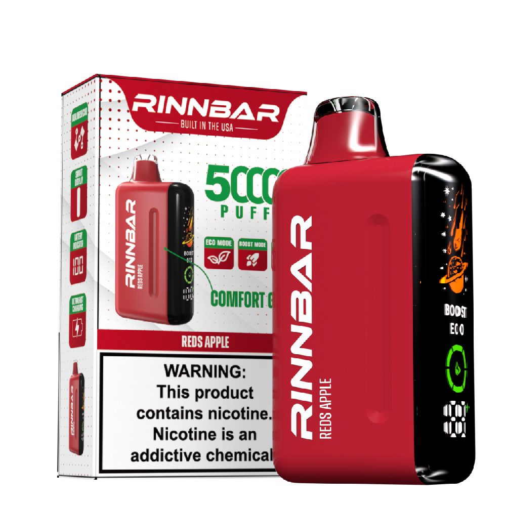 Rinn Bar 50K Disposable Reds Apple with packaging