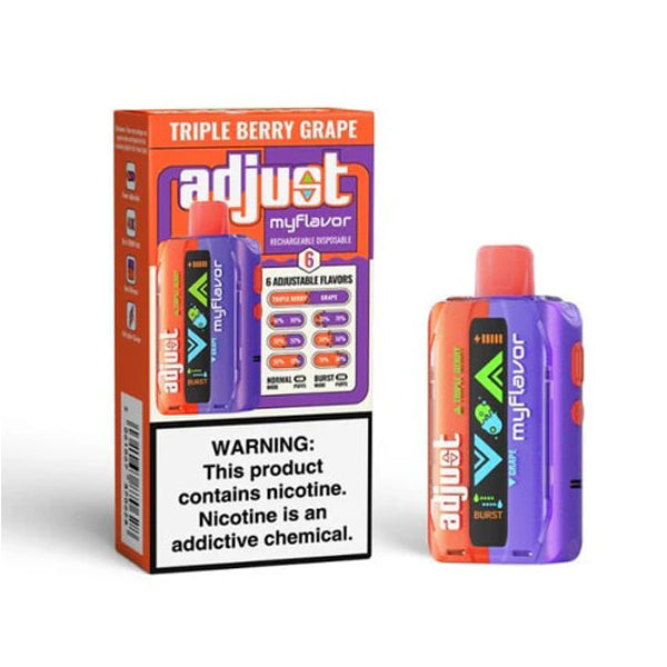 Adjust MyFlavor 40k Disposable triple berry grape with packaging