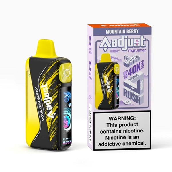 Adjust MyRusher 40K Puff Disposable mountain berry with packaging