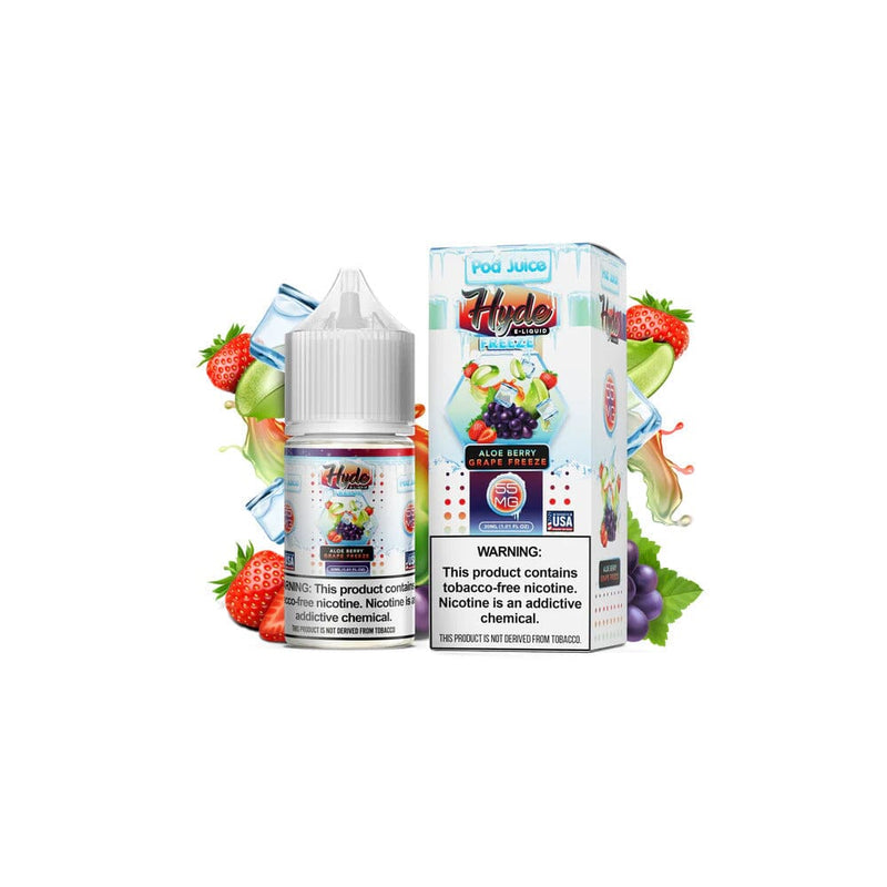  Aloe Berry Grape Freeze by Pod Juice - Hyde TFN Salt 30mL with background