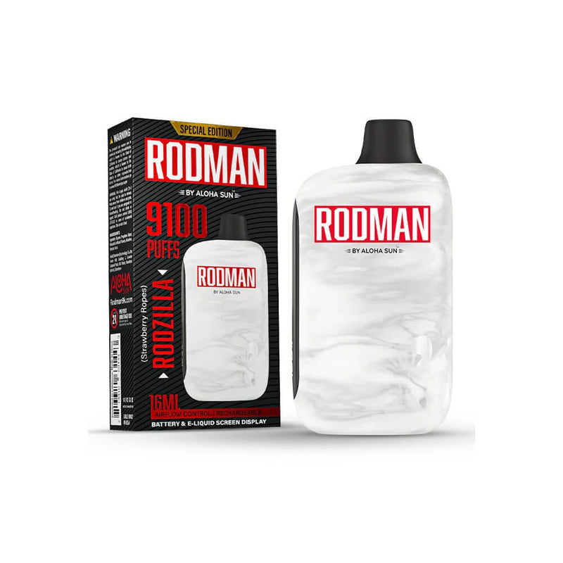 Aloha Sun Rodman Disposable 9100 Puffs 16mL 50mg Rodzilla (Strawberry Ropes)