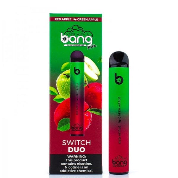 Bang XXL Switch Duo Disposable Device (Individual) - 2500 Puffs red apple green apple with packaging