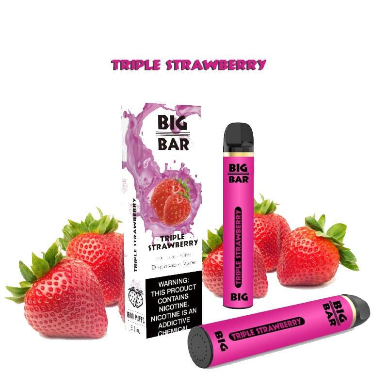 Big Bar 5% Disposable (Individual) - 1600 Puffs triple strawberry with packaging