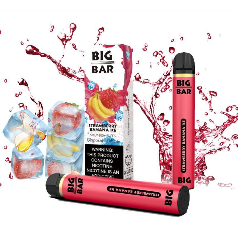 Big Bar 5% Disposable (Individual) - 1600 Puffs strawberry banana ice with packaging