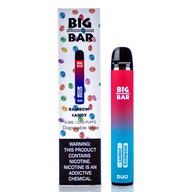 Big Bar DUO 5% Disposable (Individual) - 2200 Puffs rainbow candy with packaging