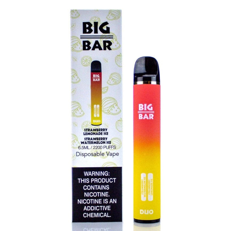 Big Bar DUO 5% Disposable (Individual) - 2200 Puffs strawberry lemonade ice strawberry watermelon ice with packaging