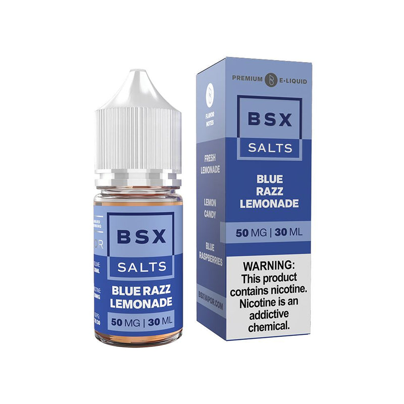 Blue Razz Lemonade | Glas BSX Salts | 30mL 50mg bottle with packaging