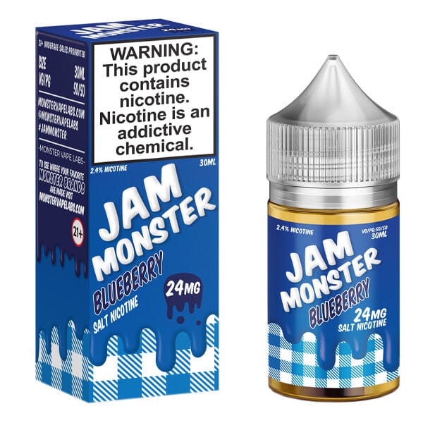 Blueberry by Jam Monster Salt Nicotine 30ml with packaging