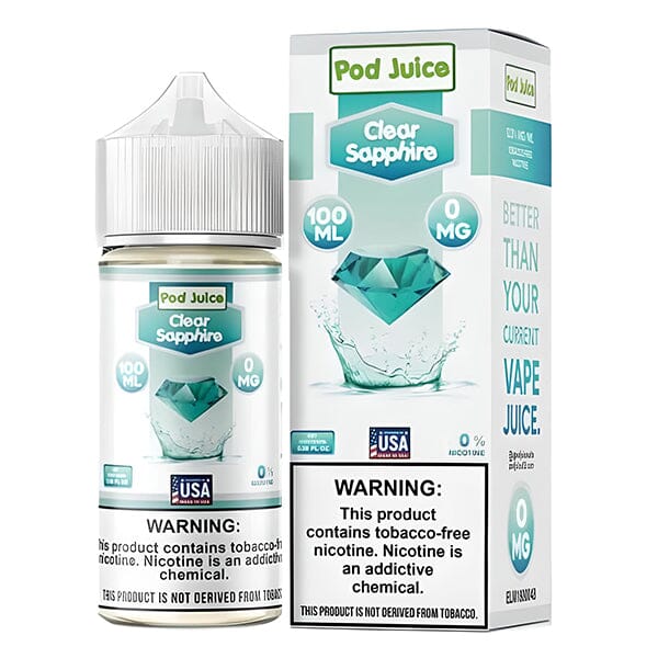 Clear Sapphire by Pod Juice Series 100mL with packaging