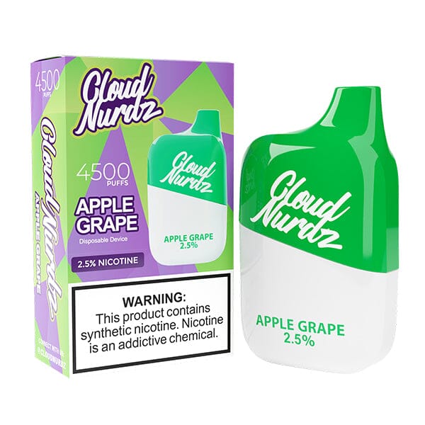 Cloud Nurdz 4500 Puffs Disposable | 12m - Apple Grape with packaging