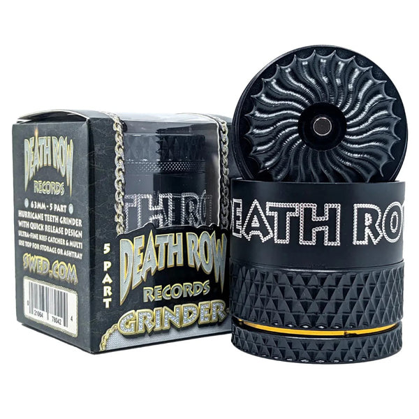 Death Row Records (Grinder)(Metal) 63mm Hurricane Grinder 5 part black with packaging