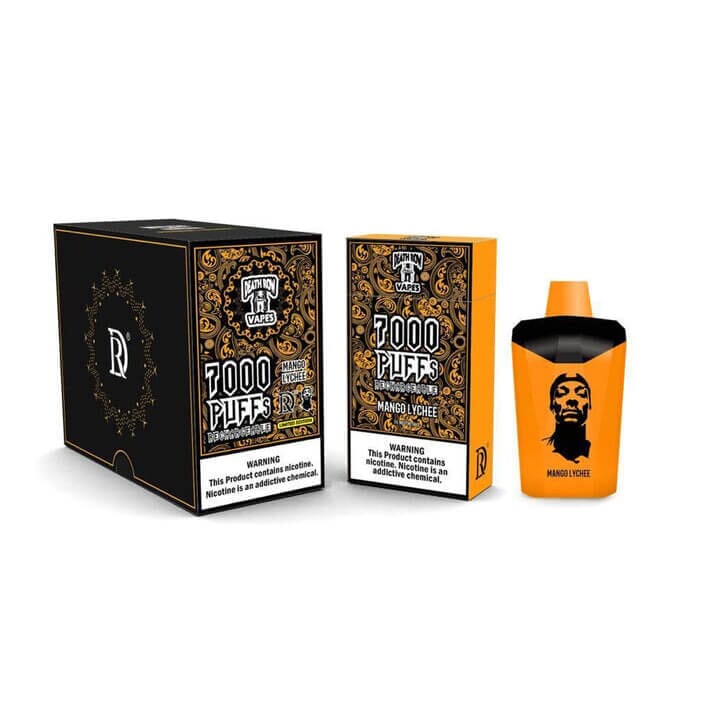 Death Row Vapes Disposable | 7000 Puffs | 12mL | 50mg Mango Lychee with Packaging