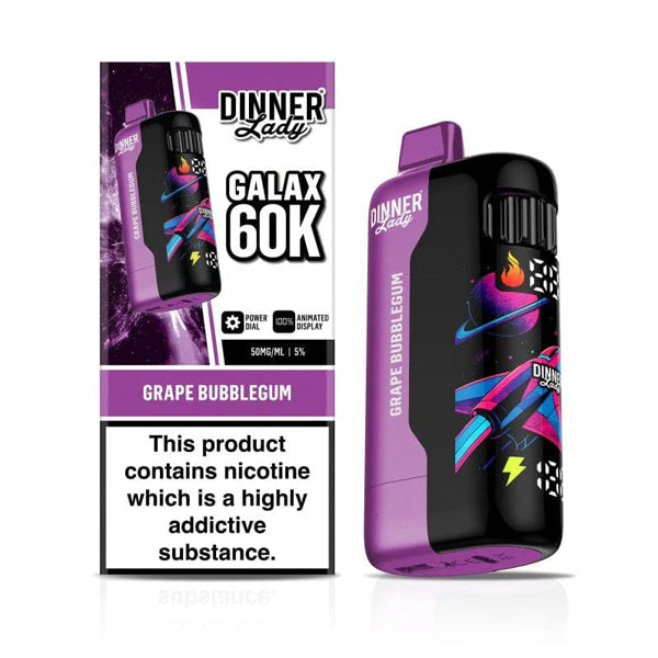 Dinner Lady Galax 60K Disposable grape bubblegum with packaging