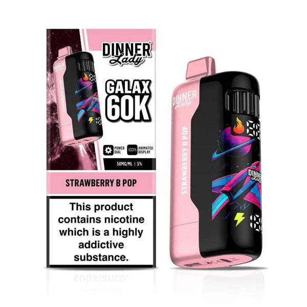 Dinner Lady Galax 60K Disposable strawberry b-pop with packaging