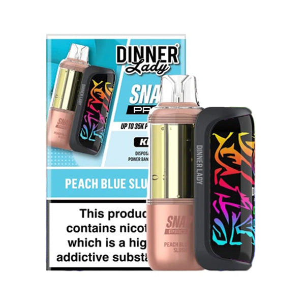 Dinner Lady Snap Pro 35K Disposable (Dispo + Power Dock) peach blue slushy with packaging