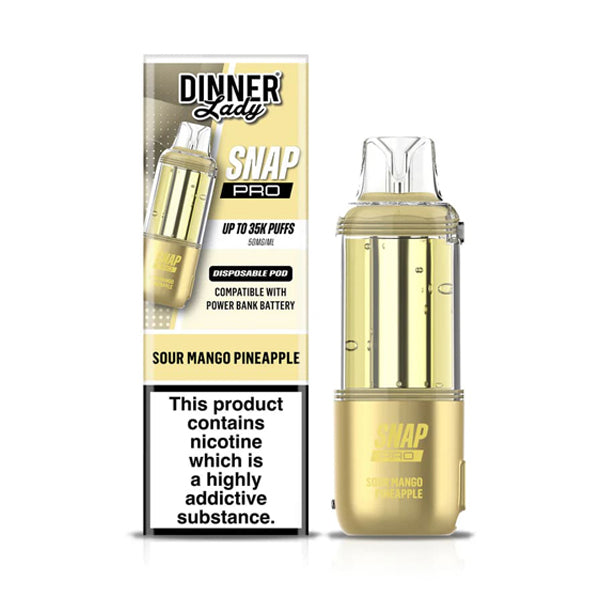 Dinner Lady Snap Pro 35K Disposable Pod sour mango pineapple with packaging