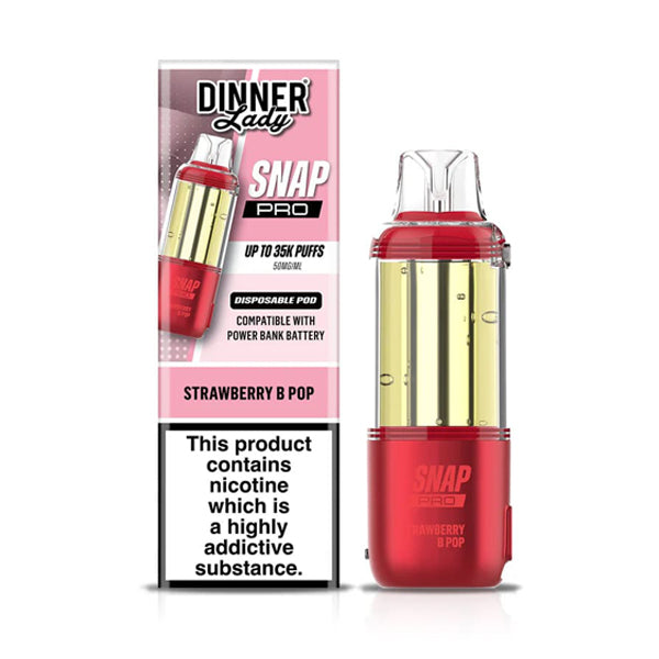 Dinner Lady Snap Pro 35K Disposable Pod strawberry b-pop with packaging