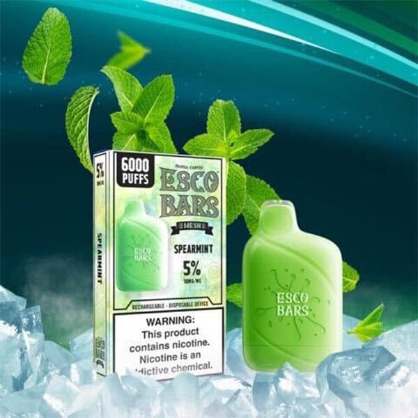 Esco Bars Mesh Disposable | 6000 Puffs | 15mL | 5% spearmint with packaging