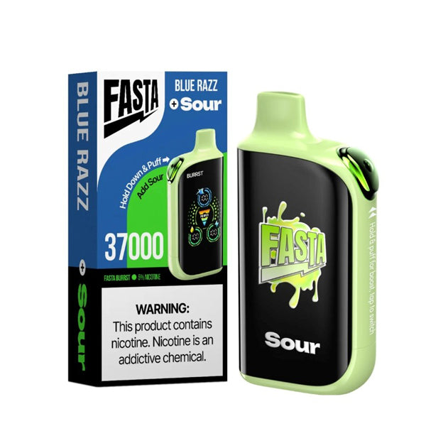 Fasta Burrst 37K Disposable blue razz sour with packaging