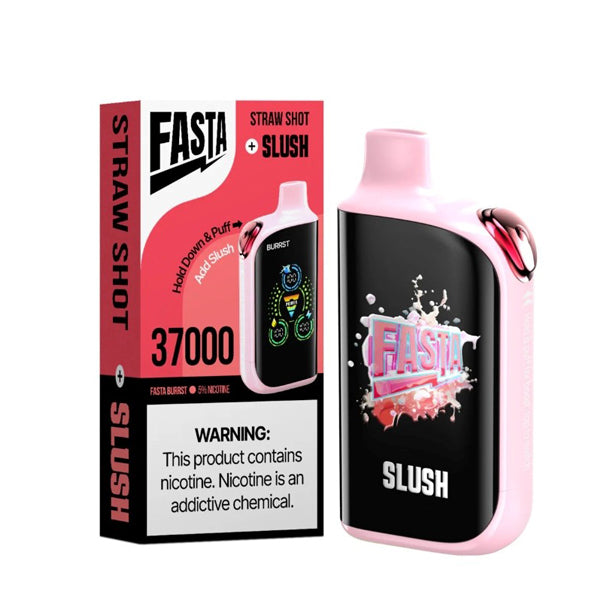 Fasta Burrst 37K Disposable straw shot slush with packaging