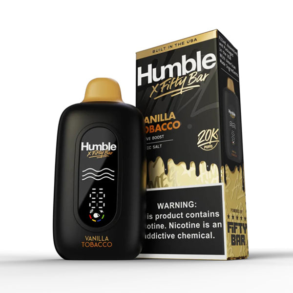 Fifty Bar Humble Edt. 20K Disposable vanilla tobacco with packaging