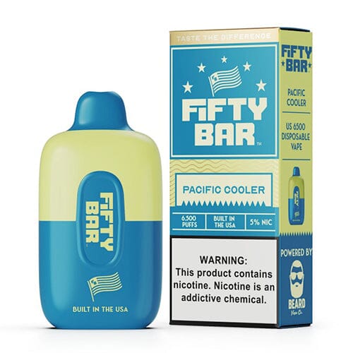 Fifty Bar Disposable 6500 Puffs 16mL 50mg pacific cooler with packaging
