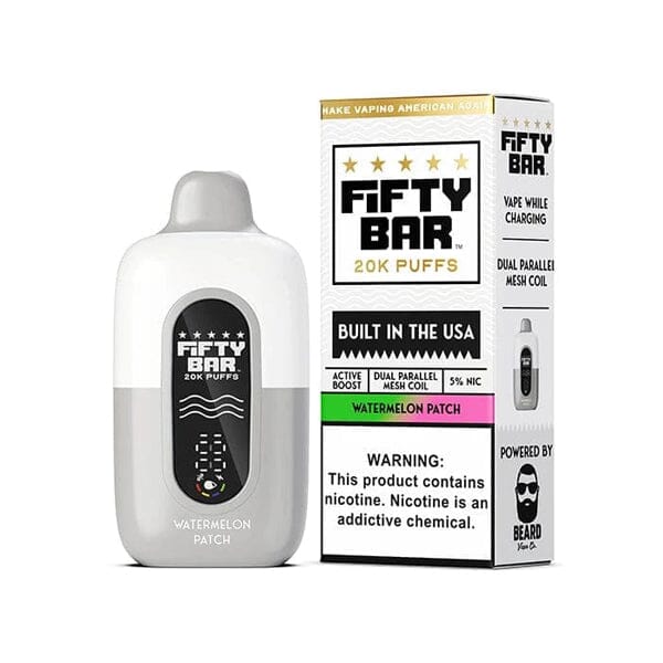 Fifty Bar V2 20K Disposable watermelon patch with packaging
