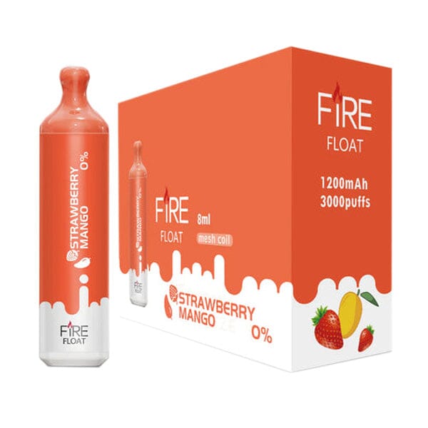 Fire Float Zero Nicotine Disposable | 3000 Puffs | 8mL - Strawberry Mango with packaging