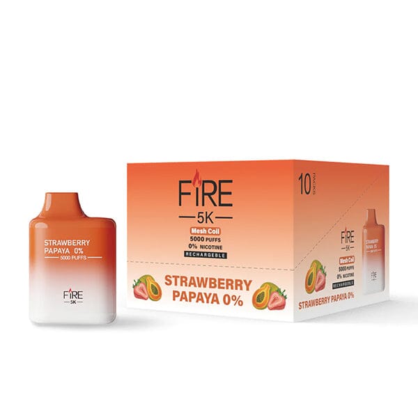 Fire Mega Disposable | 5000 Puffs | 12mL Strawberry Papaya with packaging