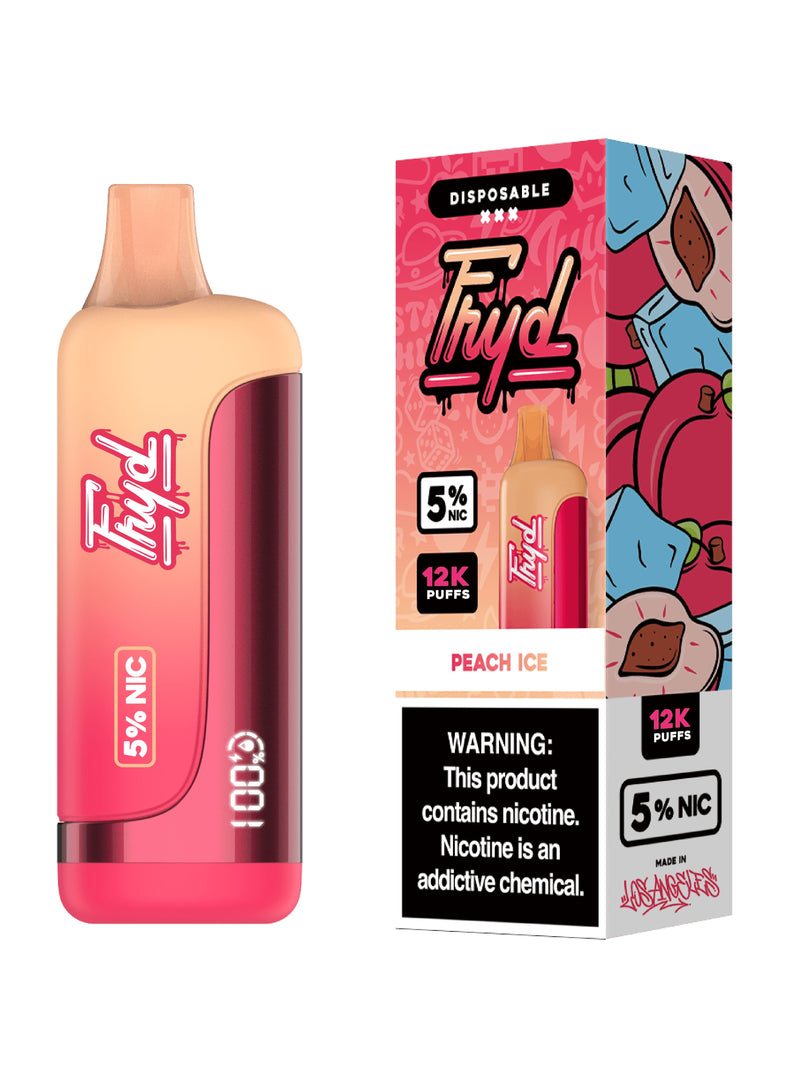 FRYD Disposable 12,0000 Puffs (17mL) 50mg Peach Ice with Packaging