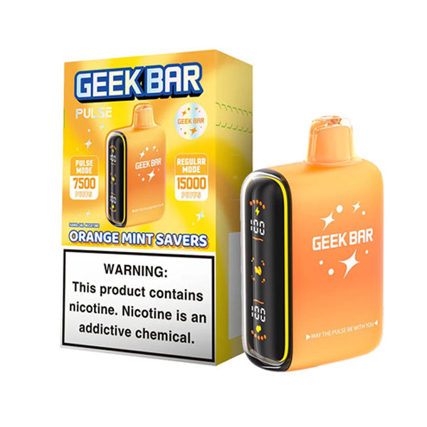 Geek Bar Pulse Disposable savers edition with packaging orange mint savers