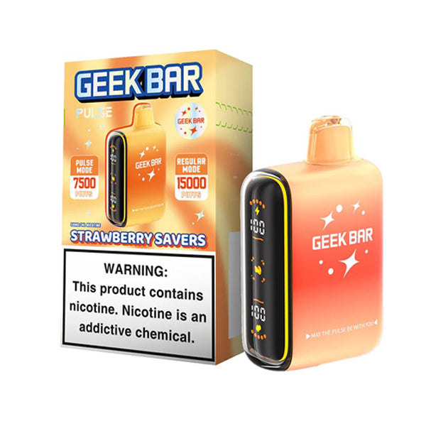 Geek Bar Pulse Disposable savers edition with packaging strawberry savers