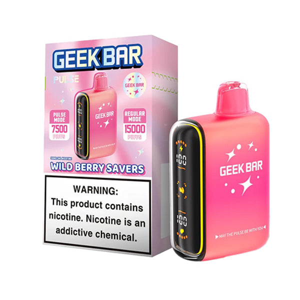 Geek Bar Pulse Disposable savers edition with packaging wild berry savers