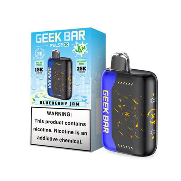 Geek Bar Pulse X Disposable blueberry jam with packaging