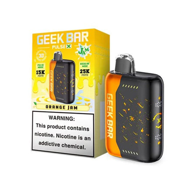 Geek Bar Pulse X Disposable orange jam with packaging