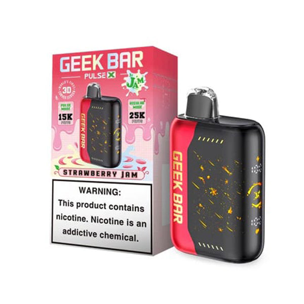 Geek Bar Pulse X Disposable strawberry jam with packaging