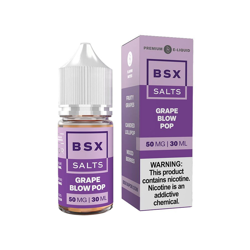 Grape Blow Pop | Glas BSX Salts | 30mL 50mg bottle with packaging
