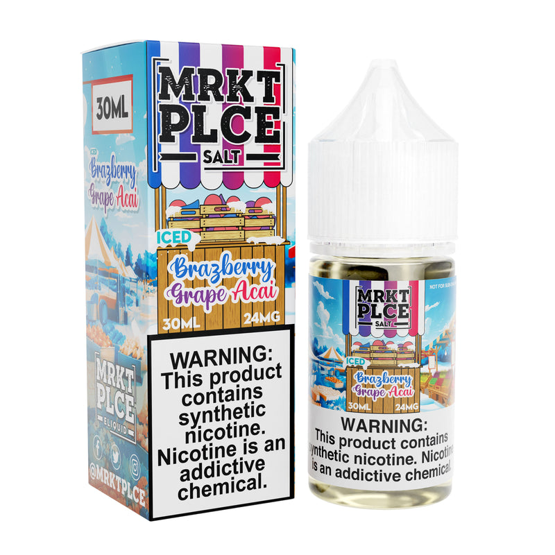 Iced Brazberry Grape Acai by MRKT PLCE salts 30ML with Packaging