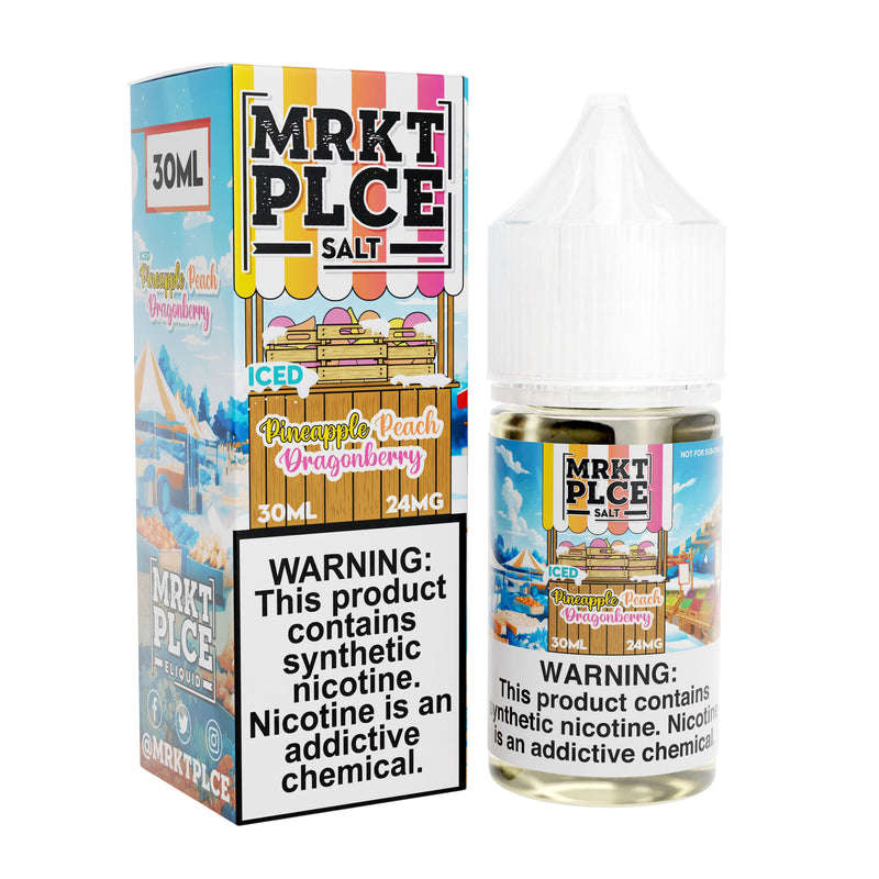 Iced Pineapple Peach Dragonberry by MRKT PLCE SALT 30ml with packaging