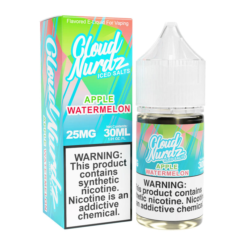 Iced Watermelon Apple by Cloud Nurdz TFN Salts E-Liquid 30ml with packaging
