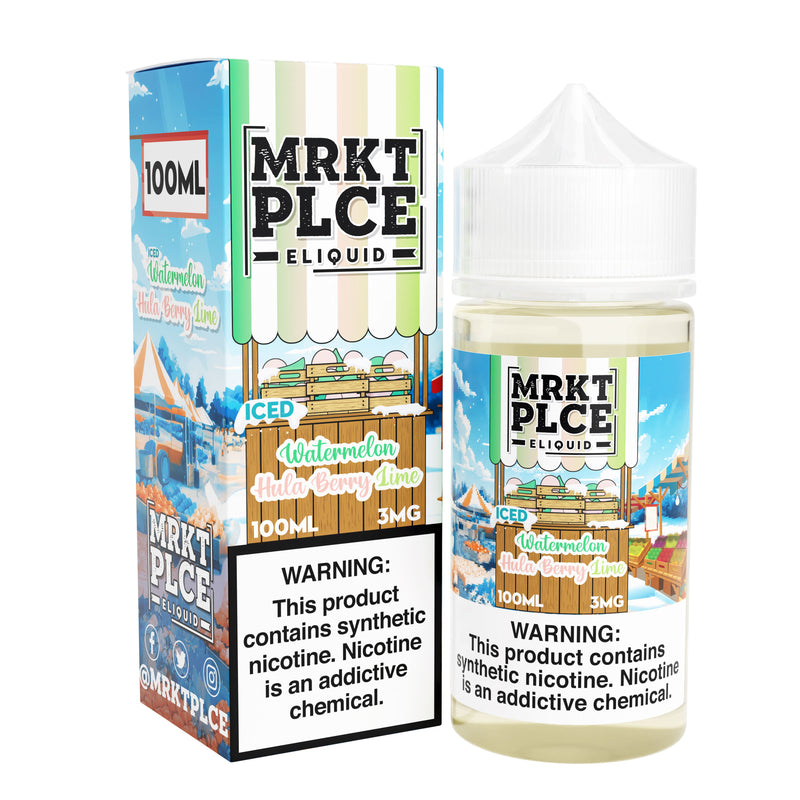 Iced Watermelon Hula Berry Lime by MRKT PLCE 100ml with packaging