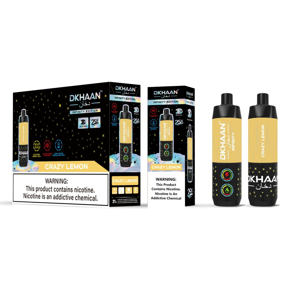 Dkhaan Infinity 25K Disposable Crazy Lemon with packaging