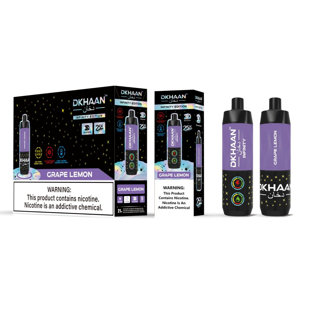 Dkhaan Infinity 25K Disposable Grape Lemon with Packaging