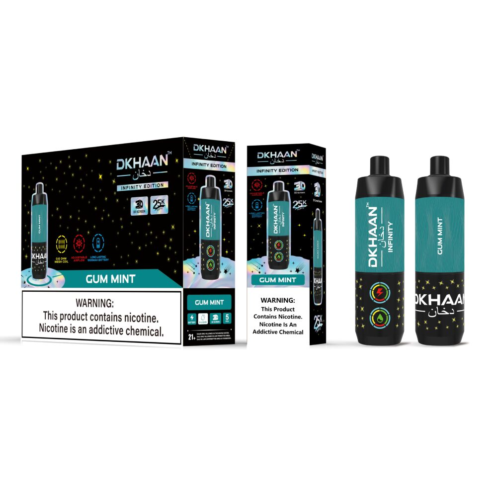 Dkhaan Infinity 25K Disposable Gum Mint with packaging