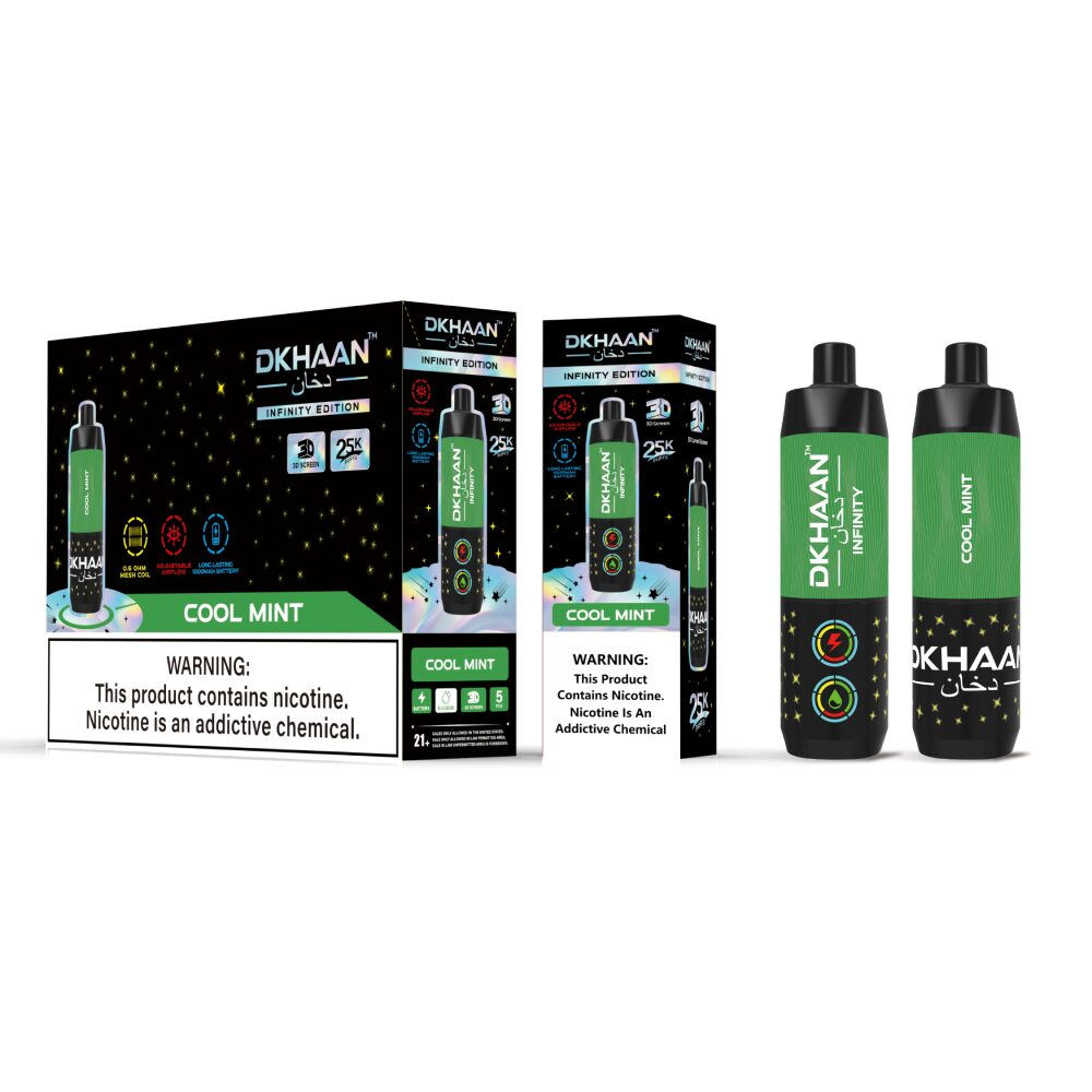 Dkhaan Infinity 25K Disposable Cool Mint with packaging