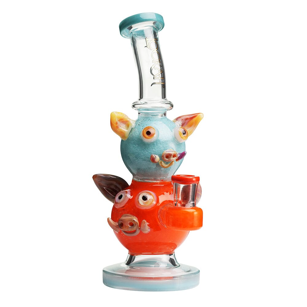 Lookah 9.5“ Cute Double Piggy Dab Rig (WPC1208) Wathet Blue