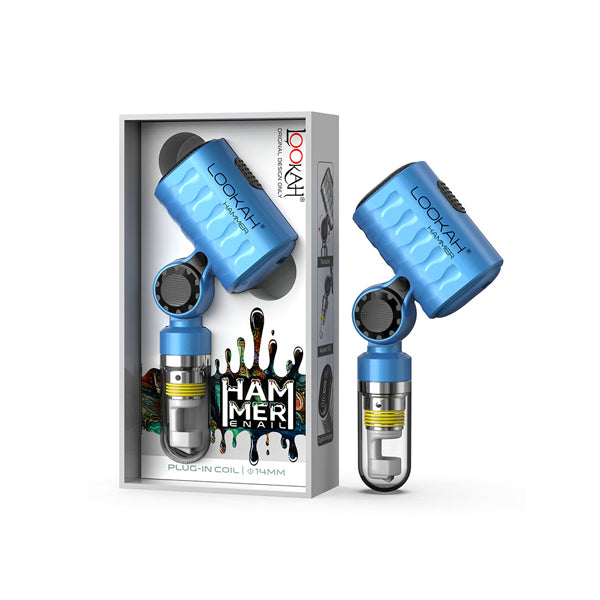 Lookah (Wax Vaporizer) Hammer E-Rig blue with packaging